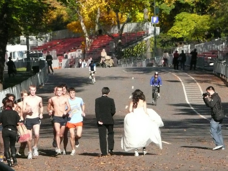 New York Marathon, Columbus Circle, New York City.